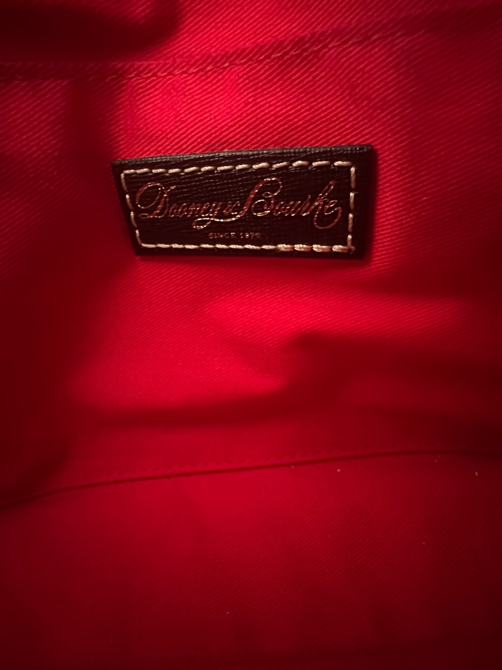 Dooney & Bourke Black Patent Leather Mini Satchel Red Fabric Lining - Picture 10 of 12